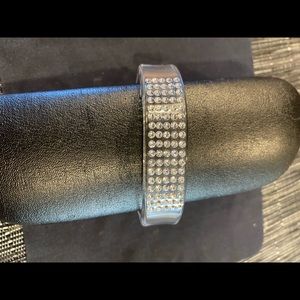 Hand made acrylic and rhinestone bracelet.